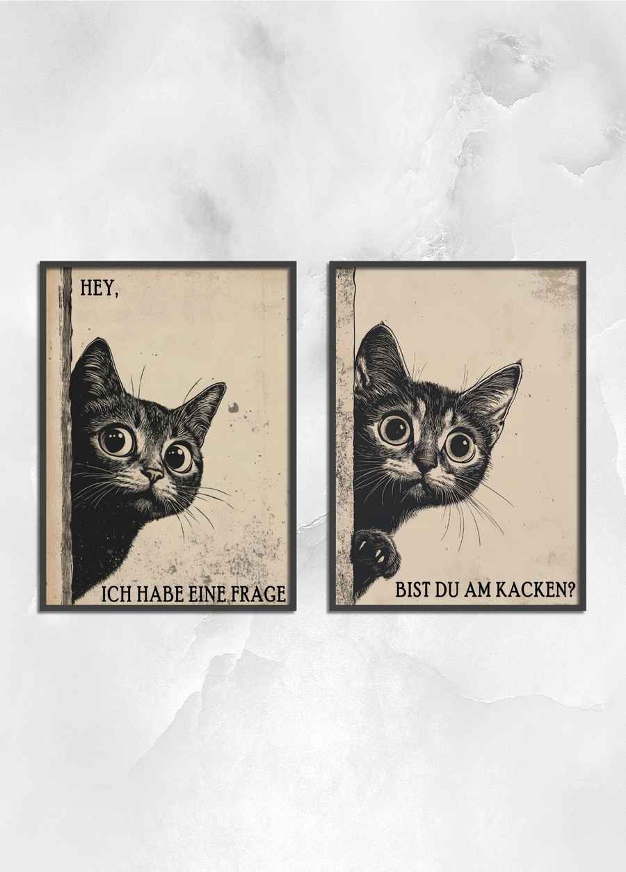 Ich habe eine Frage Katze Poster Set