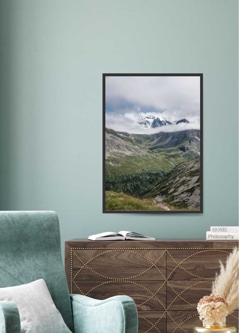 Naturposter Berge Wald Kunstdruck 