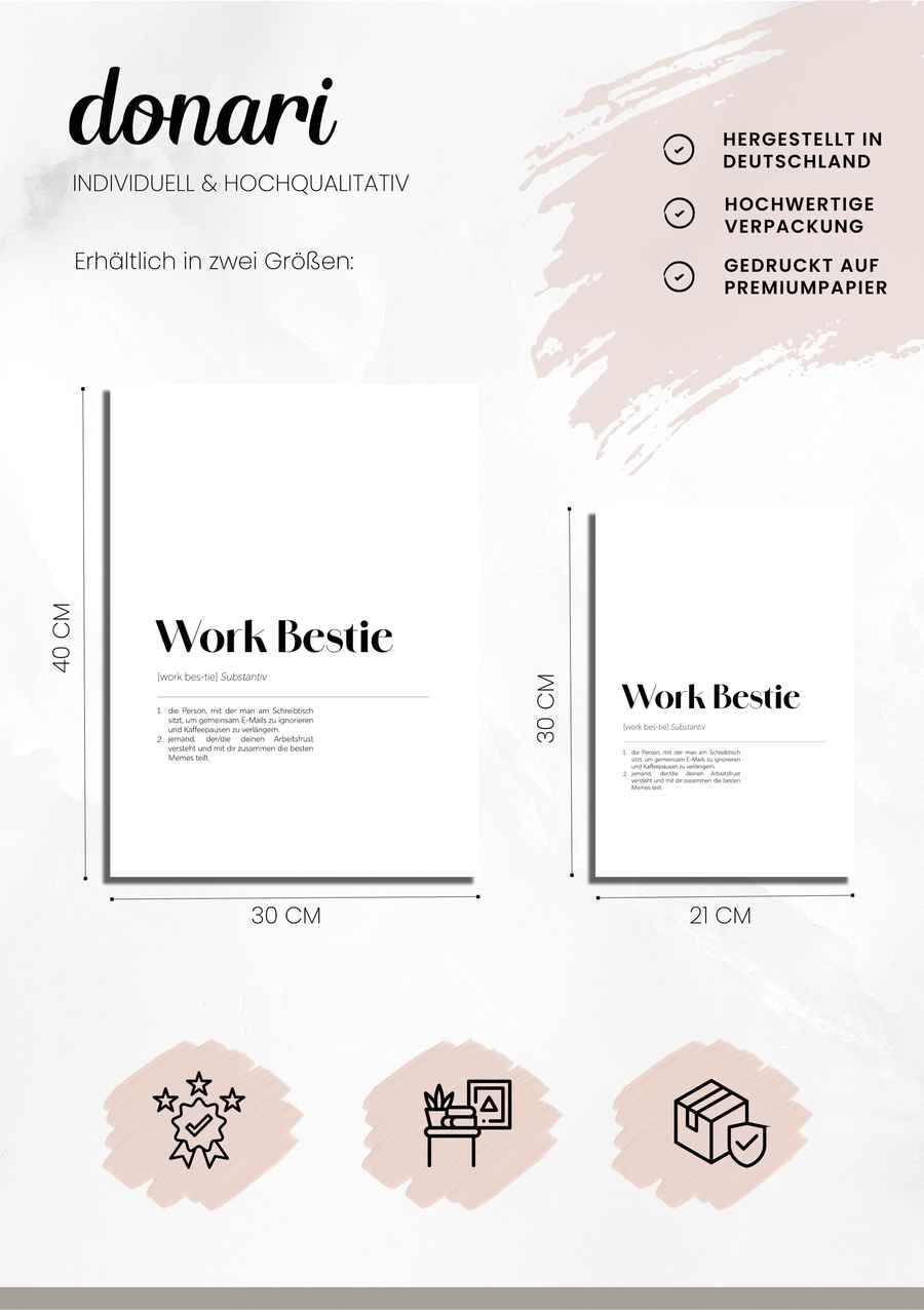 Work Humor Definitionen 3er Poster Set Details