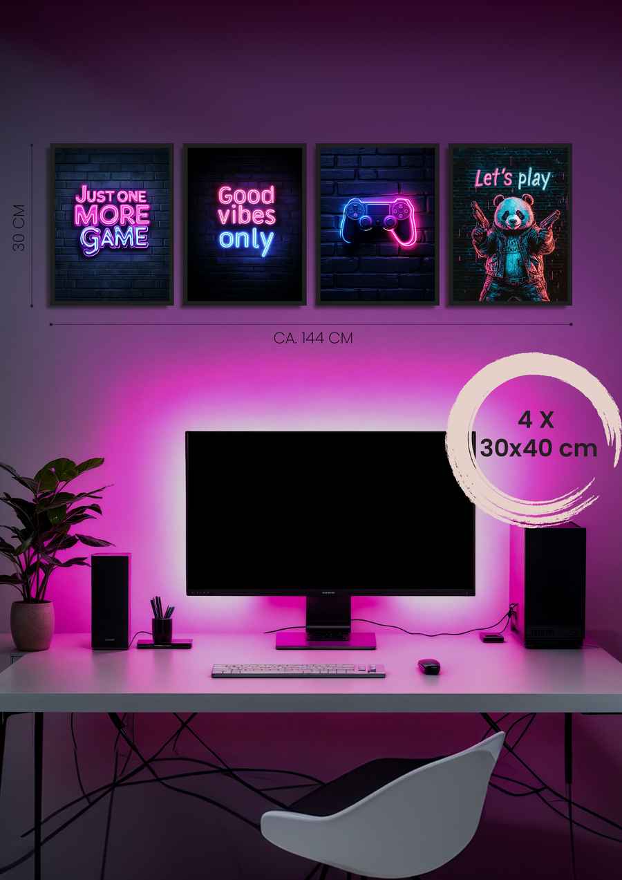 Neon Lights Poster Set für dein Gamingroom