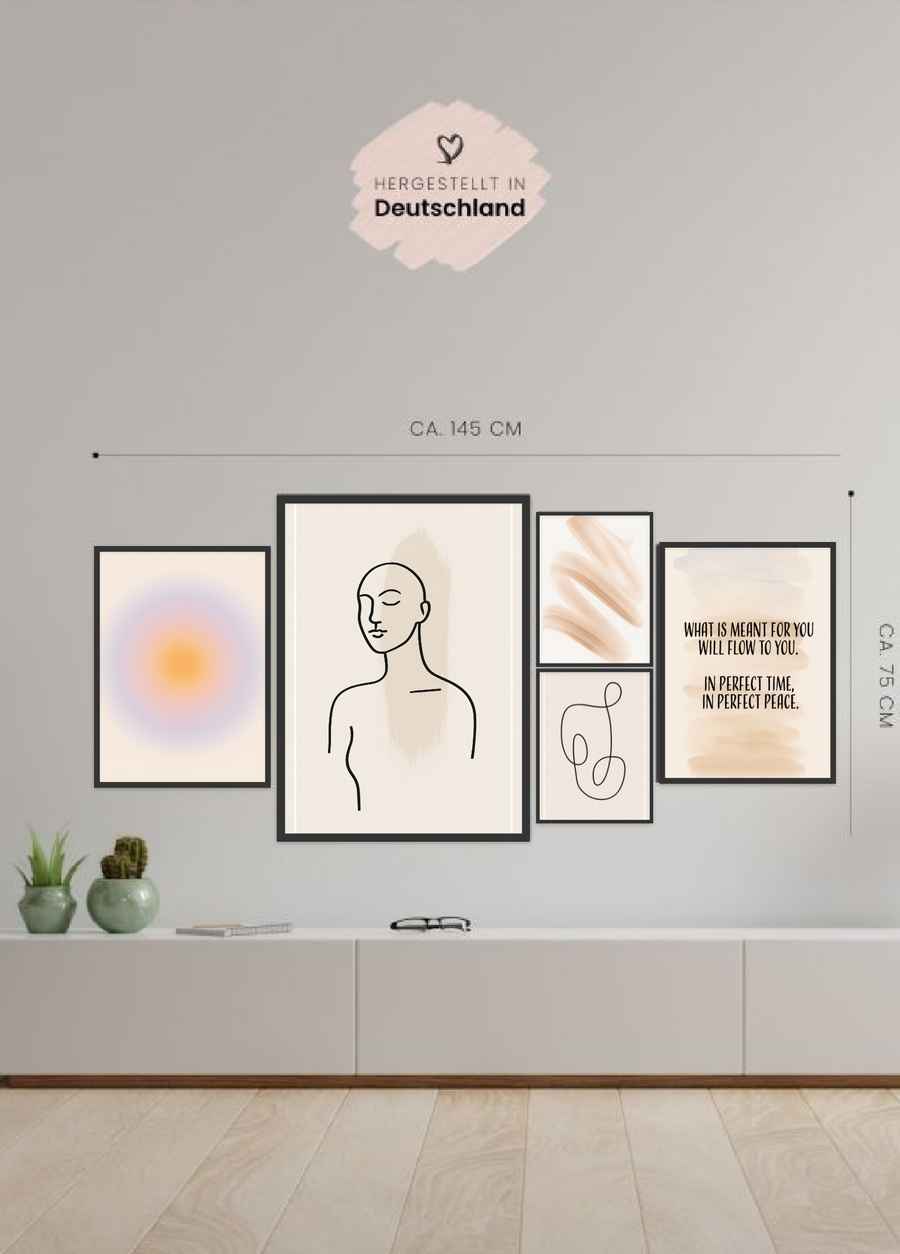 Calm Flow 5er Poster Set für dein Wohnzimmer