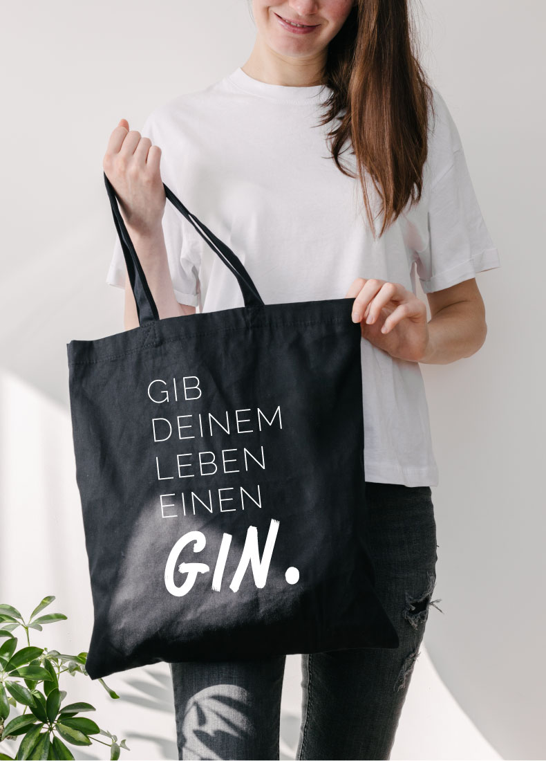 Tasche mit lustigen Spruch Gin Geschenk