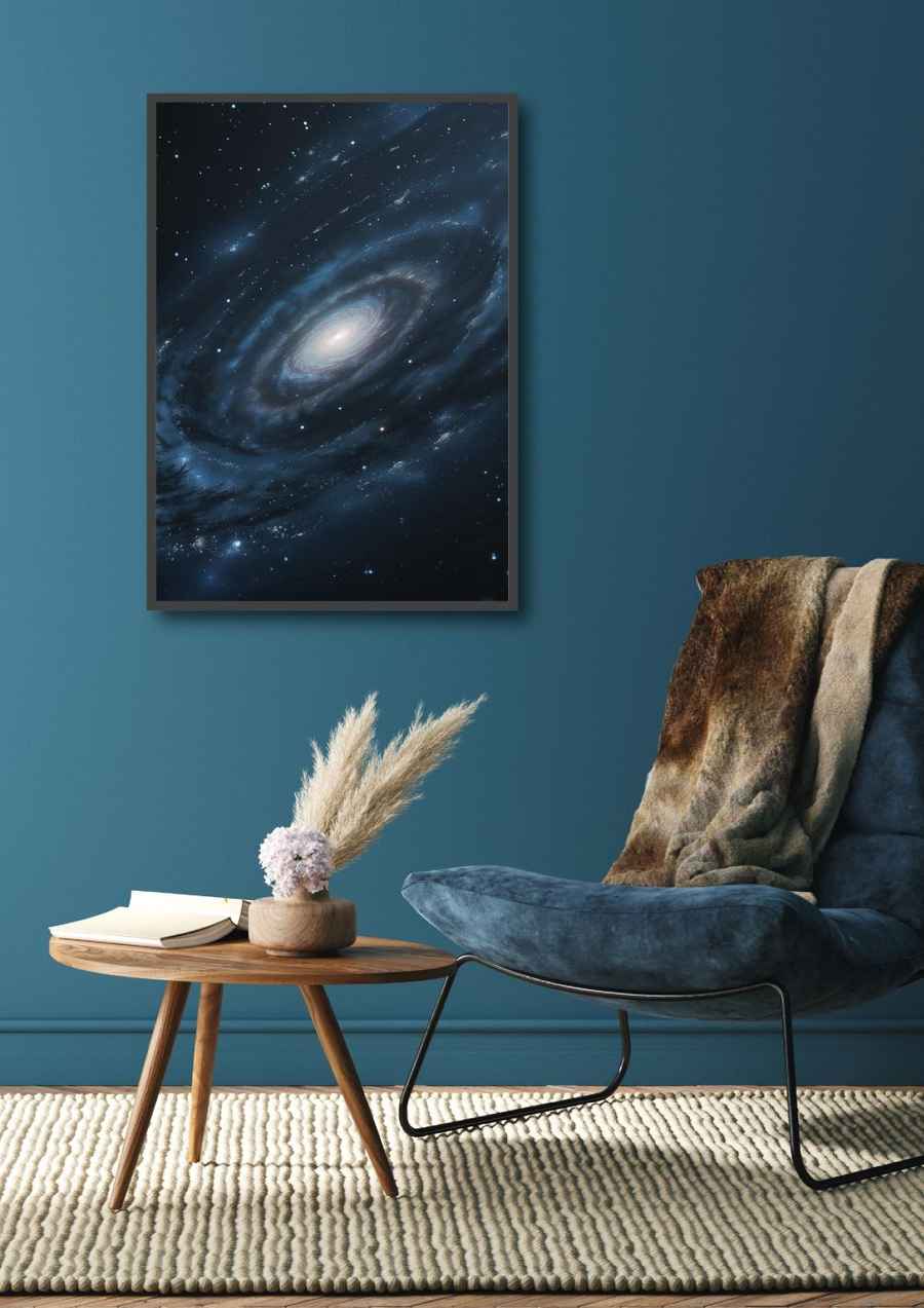 Weiße Galaxie im Universum für dein Wohnzimmer