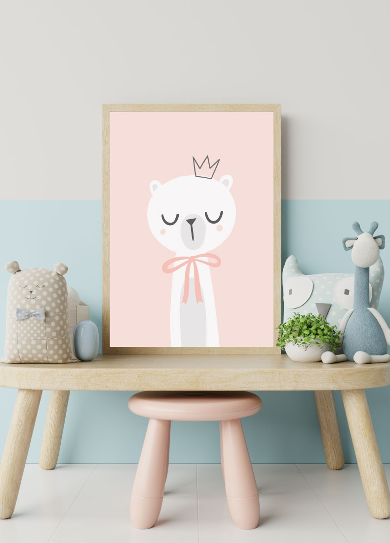 Prinzessin Poster für Mädchenzimmer Rosa