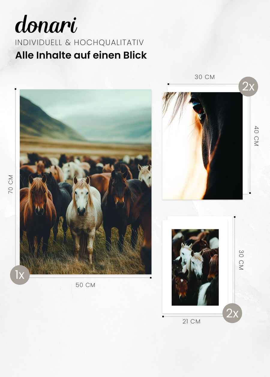 Pferde in der Natur für dein Schlafzimmer
