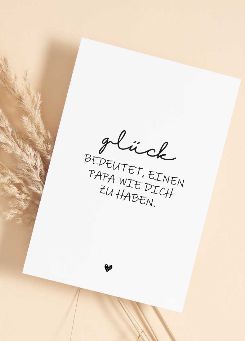 Postkarte Glück bedeutet Papa