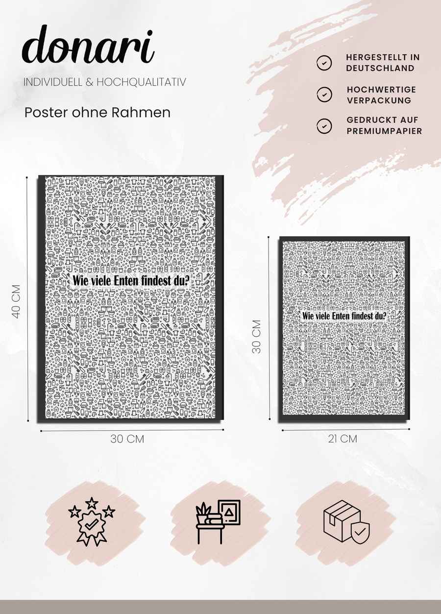 Wie viele Enten findest du? Poster Details