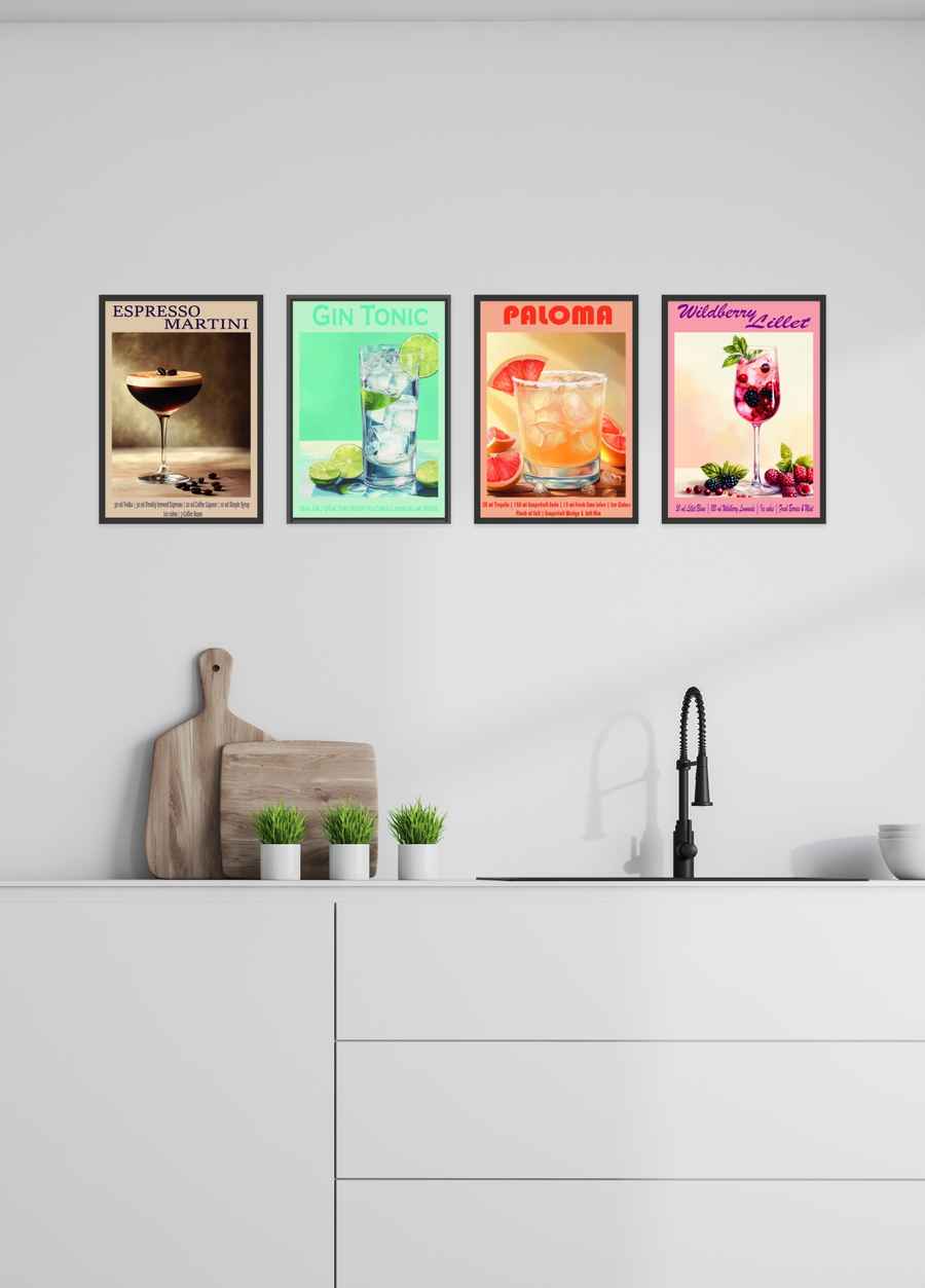 Classic Cocktails Poster Set für deine Küche