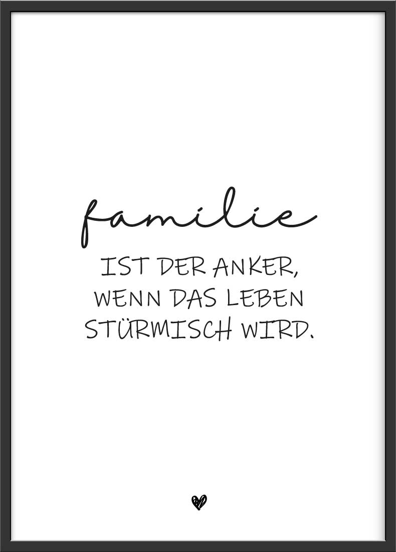 Poster mit Spruch "Familie ist der Anker" 