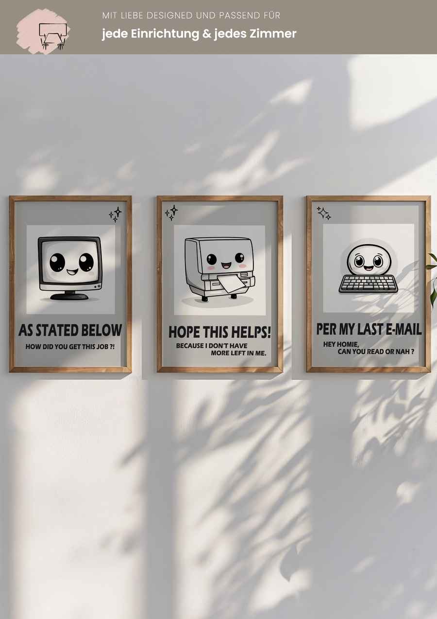 Office Talk 3er Poster Set für dein Homeoffice