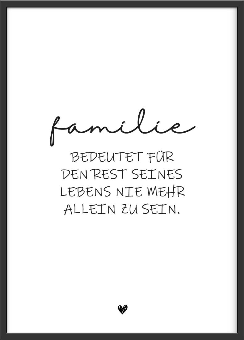 Poster mit Spruch "Familie bedeutet"