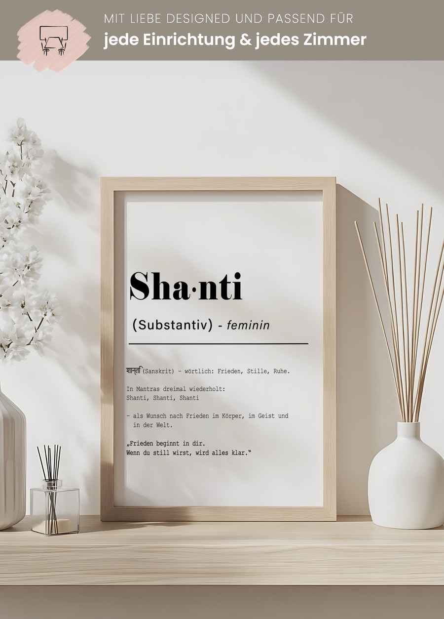 Shanti Poster für dein Wohnzimmer