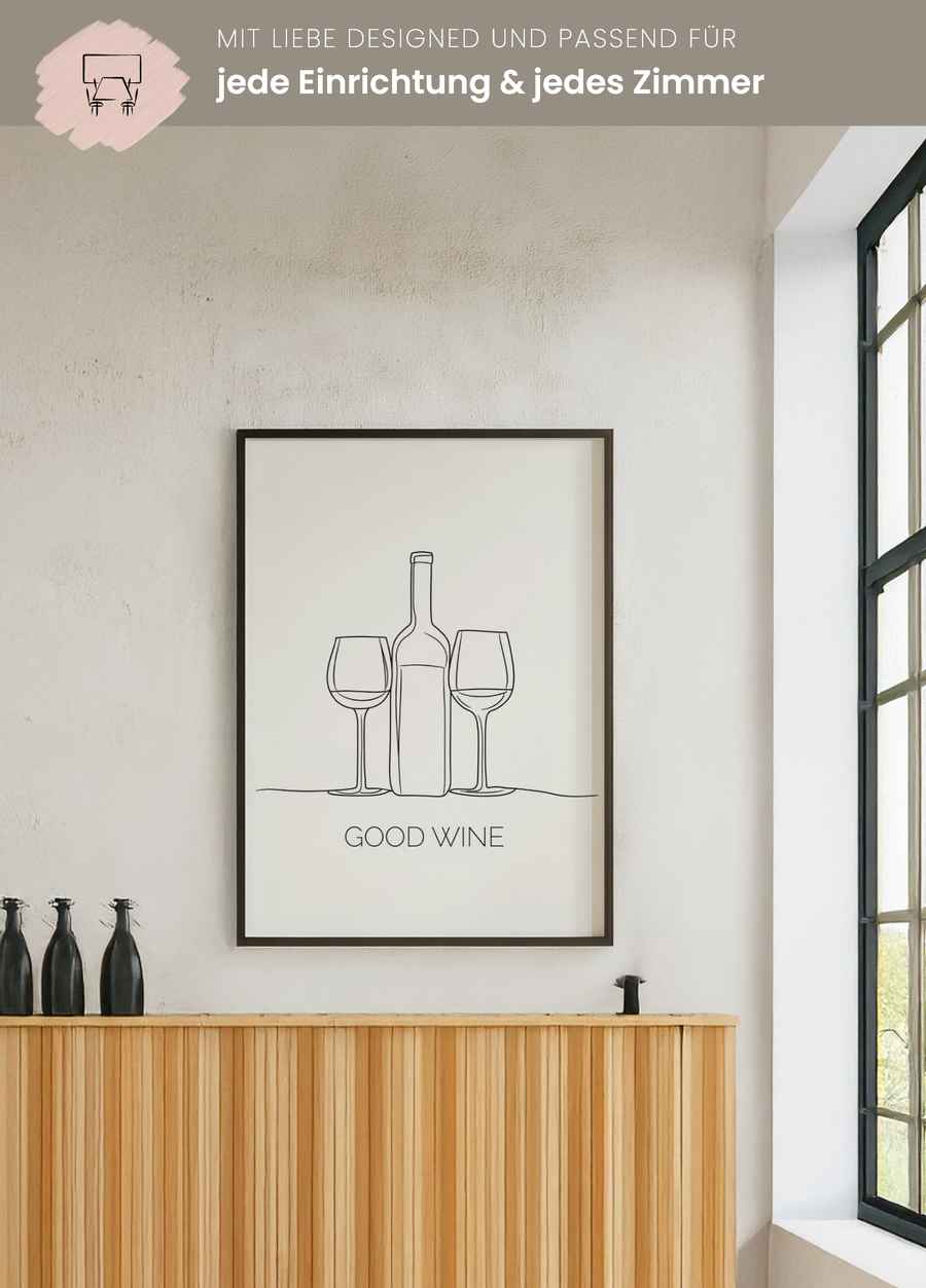 Good Wine Poster für deine Hausbar