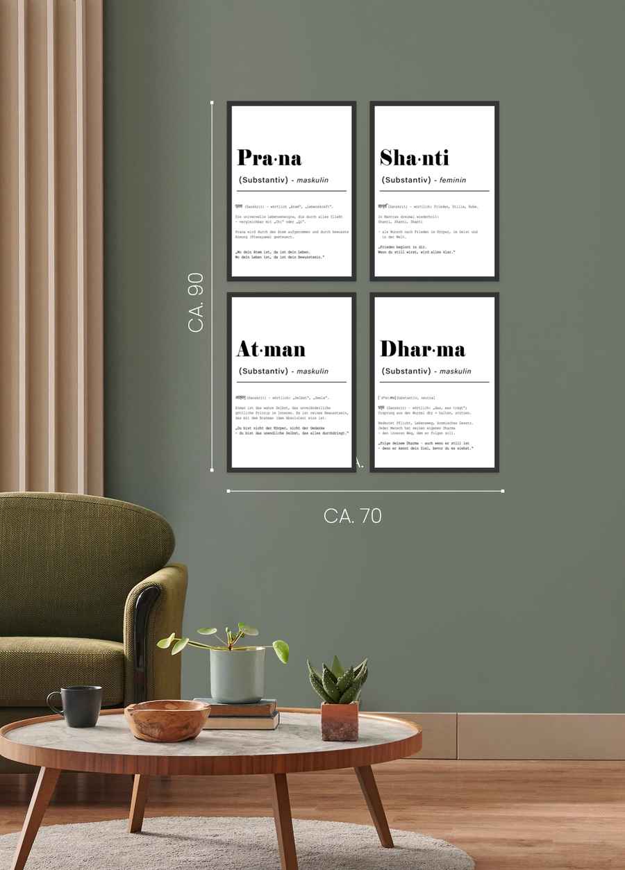 Sanskrit Inspiration 4er Poster Set für dein Wohnzimmer in 30x40cm