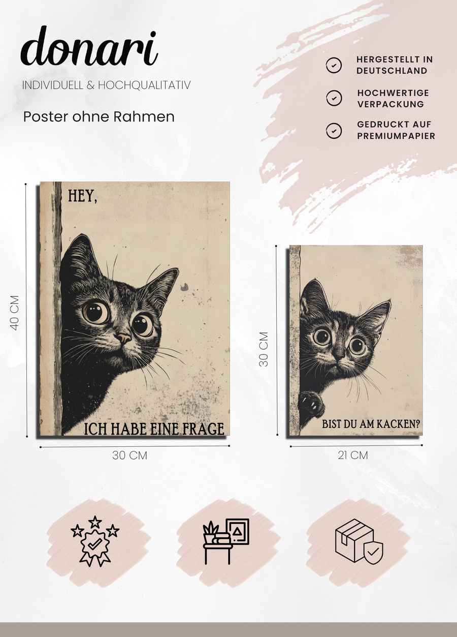 Ich habe eine Frage Katze Poster Set für deine Badezimmer Details