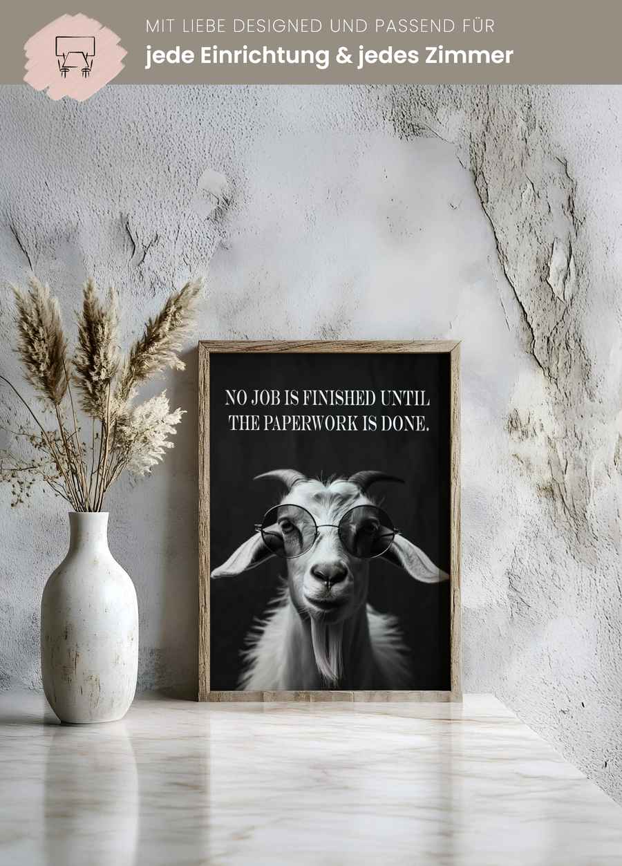 Büro Ziege Poster für dein Homeoffice
