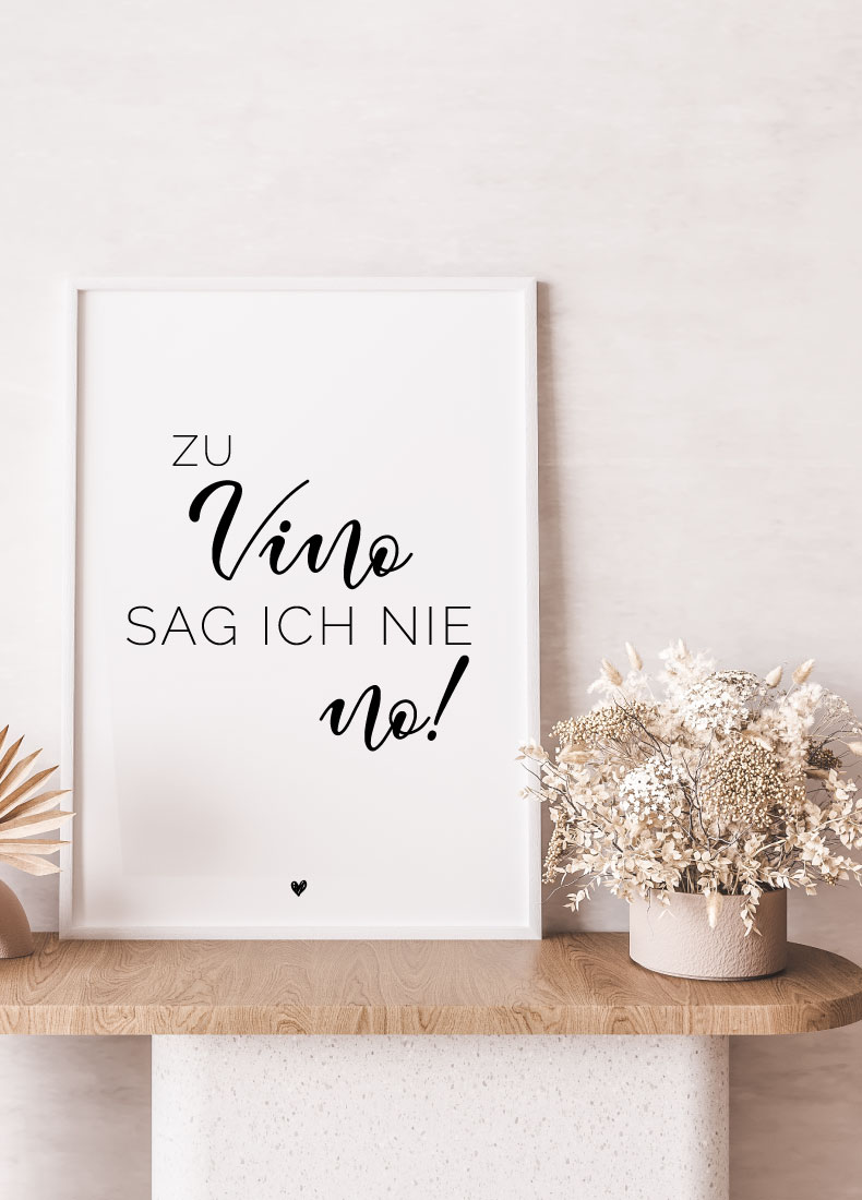 Weinposter mit Spruch als Wanddeko