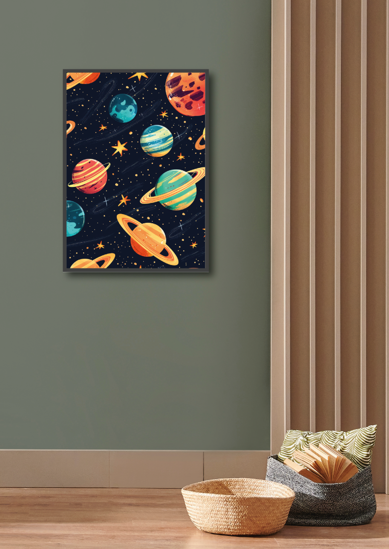 Poster | "Bunte Planeten und Sterne" (Szene 1)