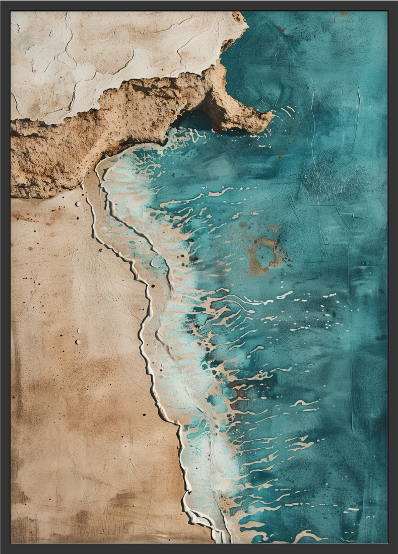 Poster | "Mediterraner Strand" (Rahmen)