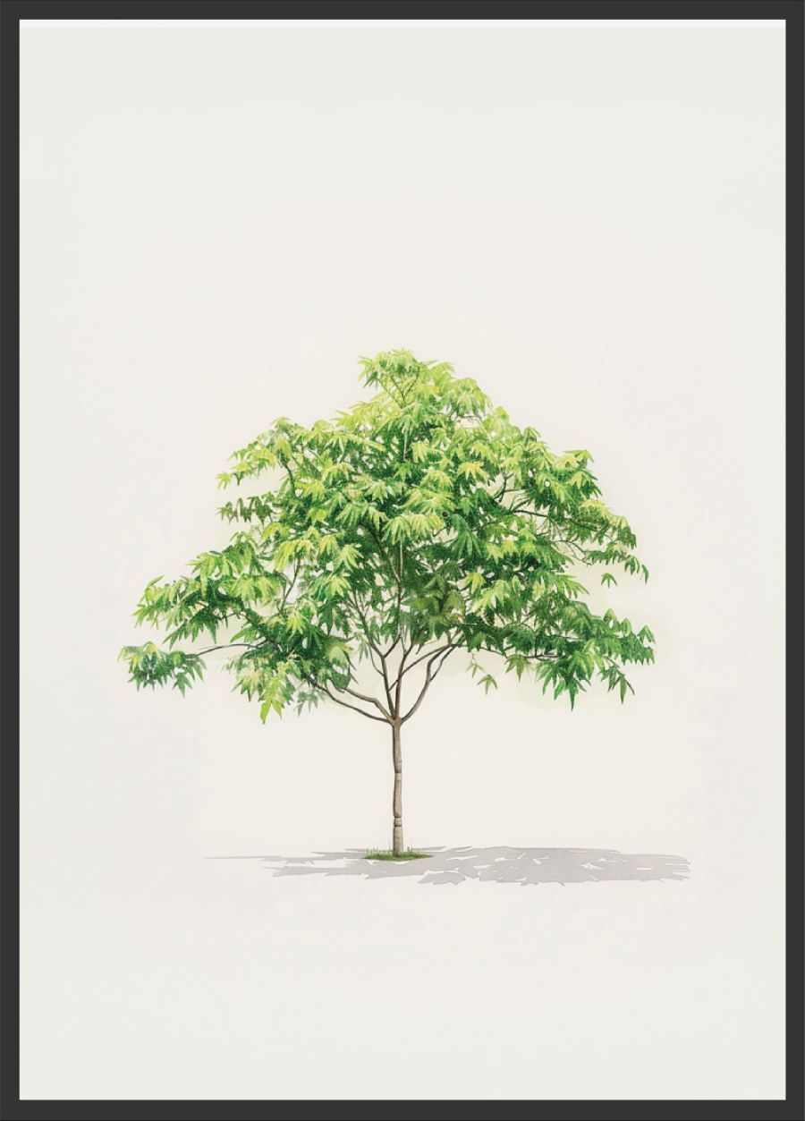 Poster | "Japanischer Ahornbaum Grün" (Rahmen)